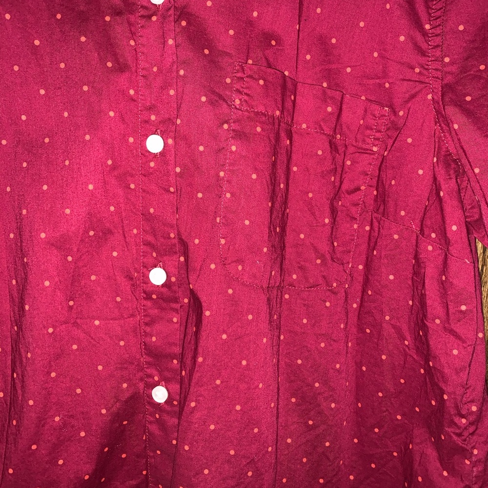 Old Navy Raspberry Button Down Shirt - Picture 3 of 4